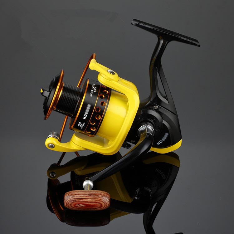 LIEYUWANG Reel Pancing Spinning HD6000 12 Ball Bearing Black/Yellow